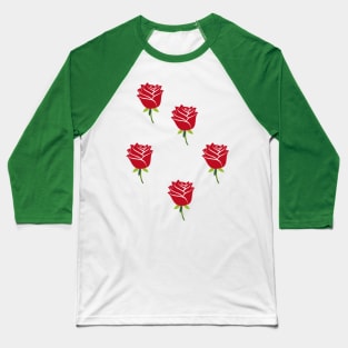 Red rose pattern Baseball T-Shirt